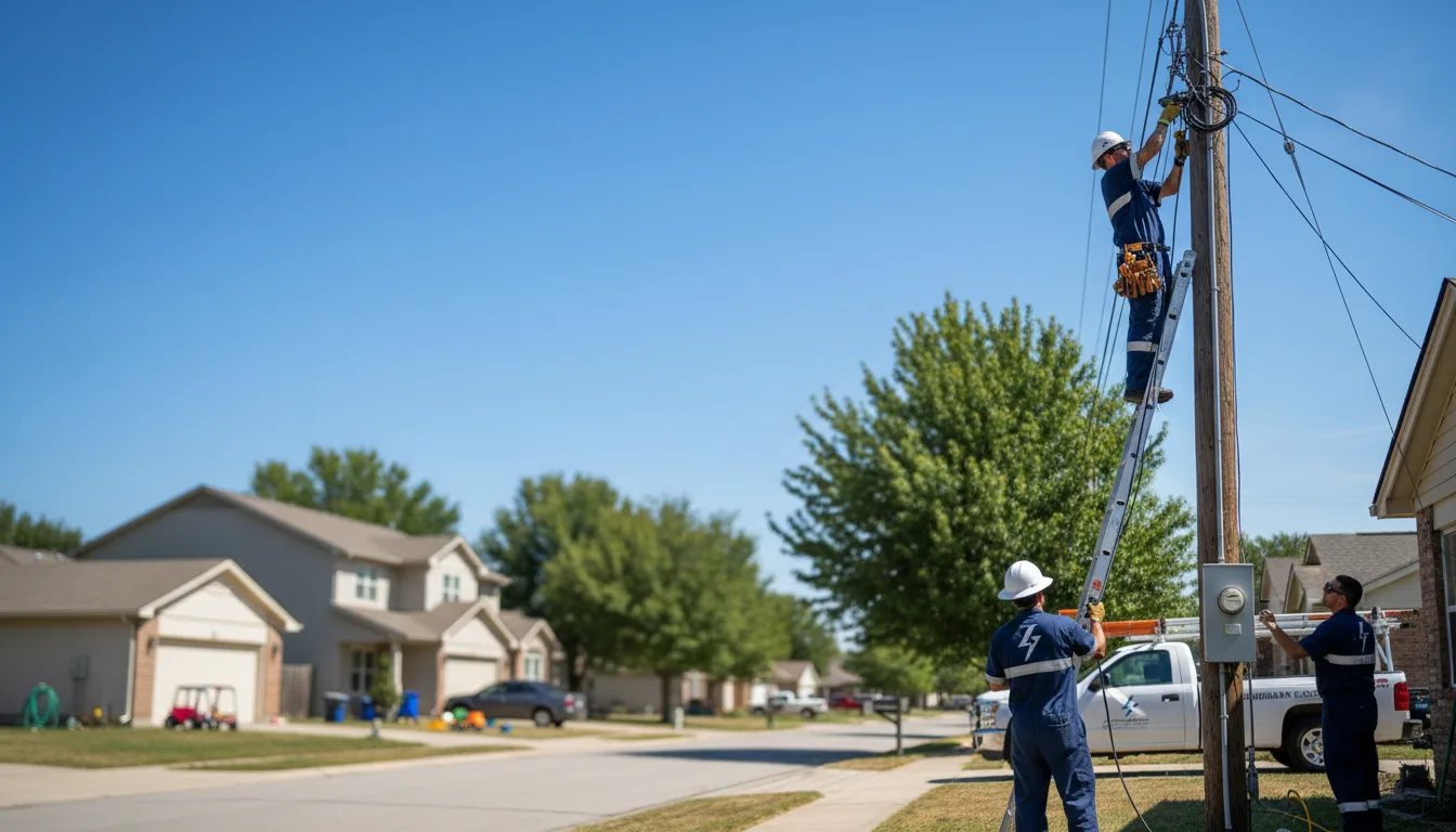 Residential electrician providing installation services in Lookeba, OK